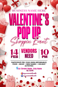 Valentine’s Pop-Up Shopping Event Poster template