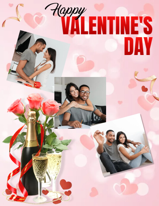 Valentine's, Photo Collage Ulotka (US Letter) template