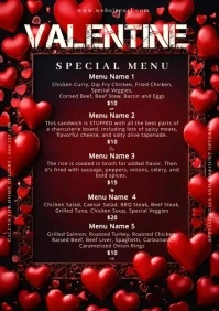 valentine's, romantic, event,menu,party (1) A4 template