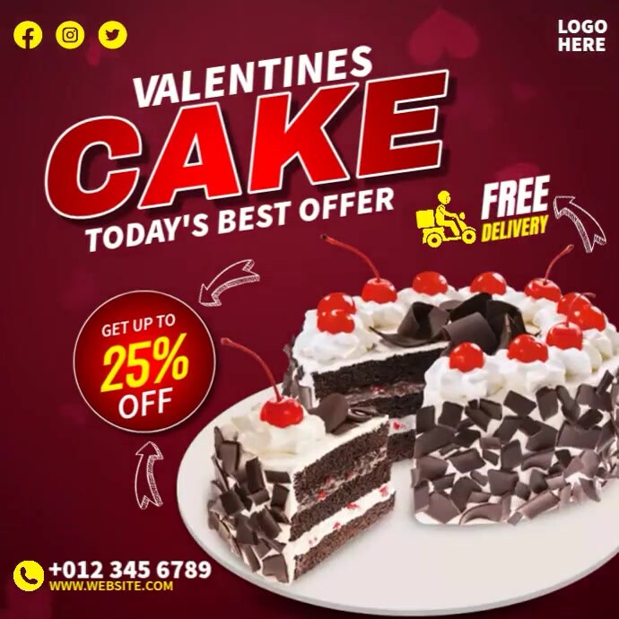 Valentine's Cake Instagram Post template
