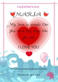 VALENTINE'S CARD A6 template
