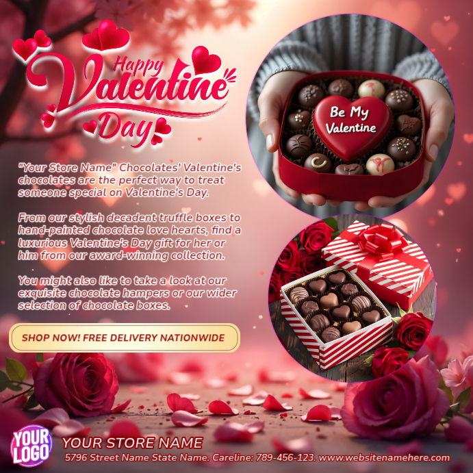 Valentine's Chocolate & Gift Sale Flyer Template | PosterMyWall