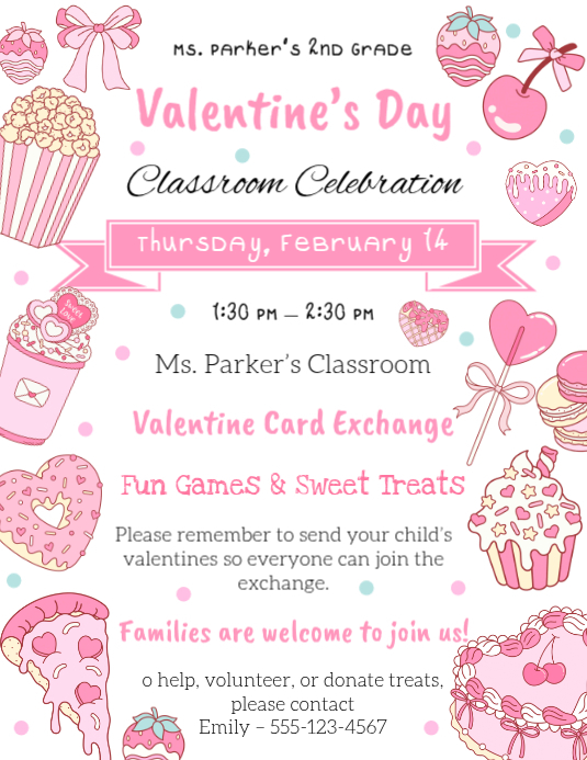 Copy of Valentine's Class Party Invite | PosterMyWall