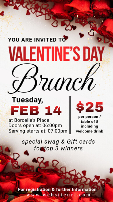 valentine's day, brunch, event Instagram 快拍 template