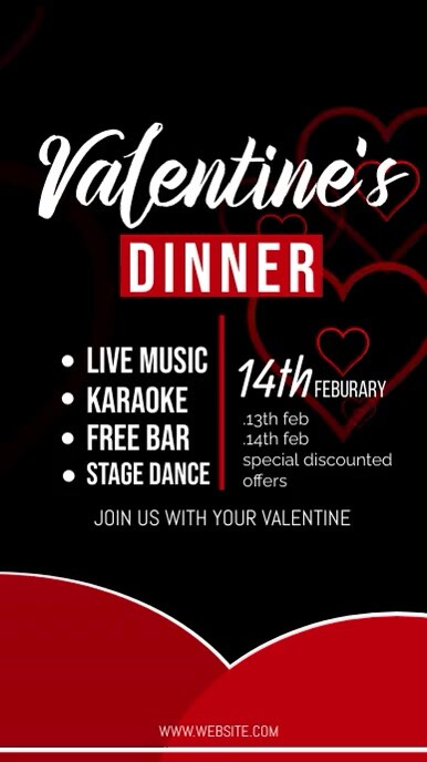 valentine's day, dinner,event Instagram Reel template
