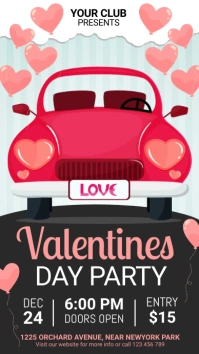 valentine's day, valentine's day party Digital Display (9:16) template