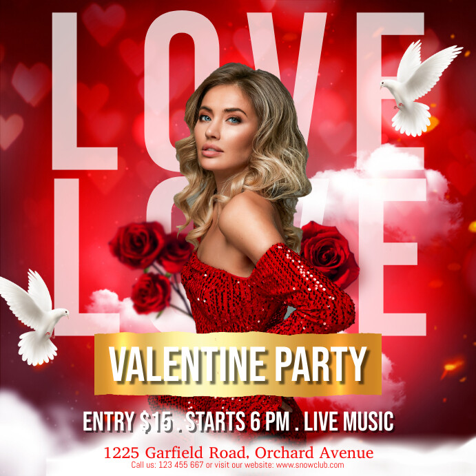 valentine's day, valentine's day party Wpis na Instagrama template