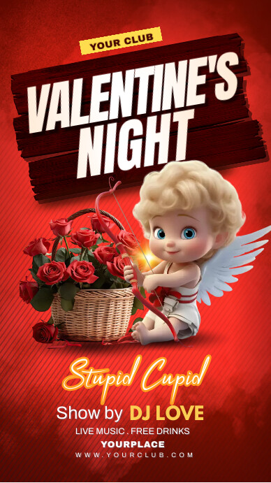 valentine's day, valentine's day party Instagram Story template