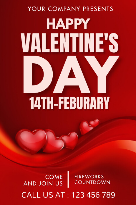 valentine's day, valentine, event, party โปสเตอร์ template