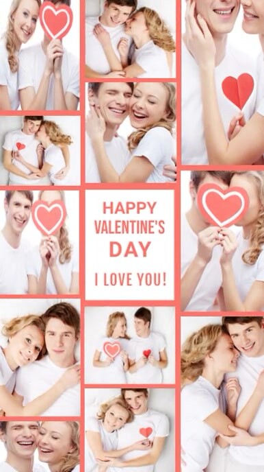 Valentine's day, valentine party, collage Film TikTok template