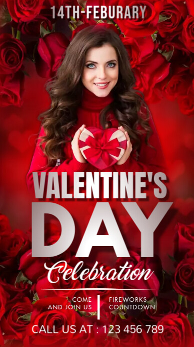 valentine's day,valentine,party,women's day Instagram Story template