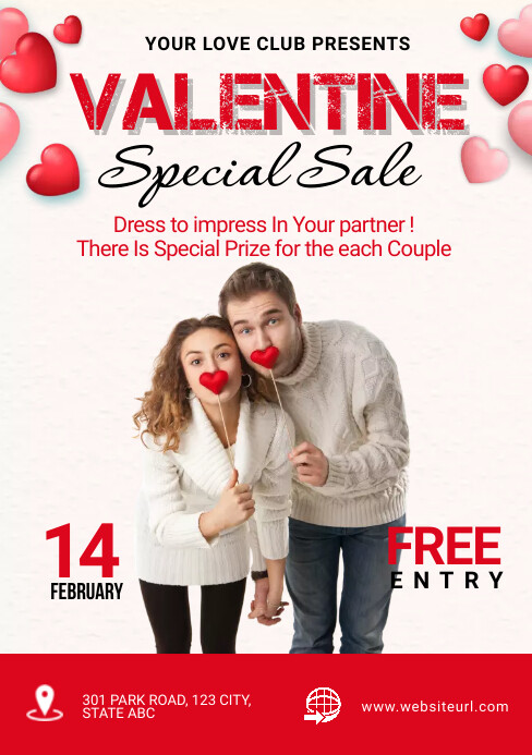 Valentine's day,valentine party,event A5 template