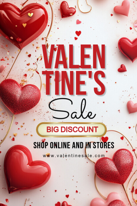 Valentine's day,valentine sale banner,event,hello valentine 横幅 4' × 6' template