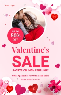 Valentine's Day 2022 Retail Banner Half Page Wide template