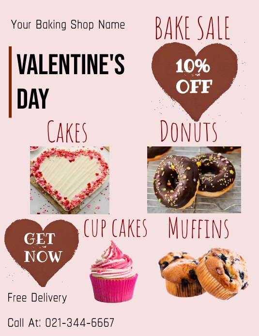 Valentine's Day bake sale Template PosterMyWall