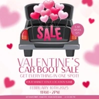 Valentine's day car boot sale event design template Cuadrado (1:1)