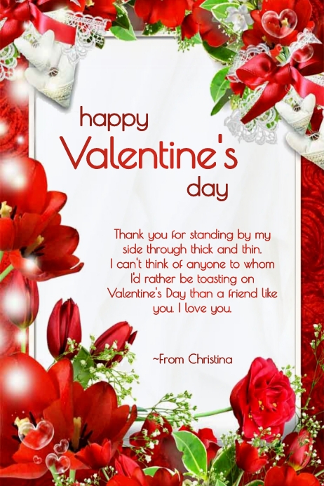 Valentine's Day Card Design portrait Plakat template