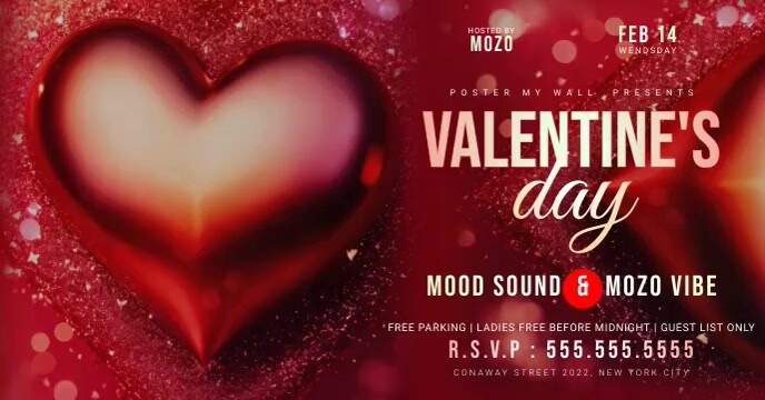 Valentine's day Celebration Party Facebook Event Cover template