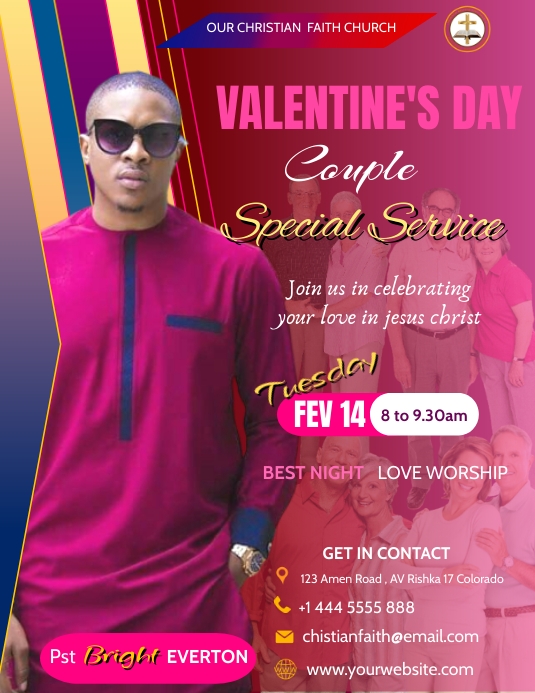 valentine's day church service flyer Template PosterMyWall