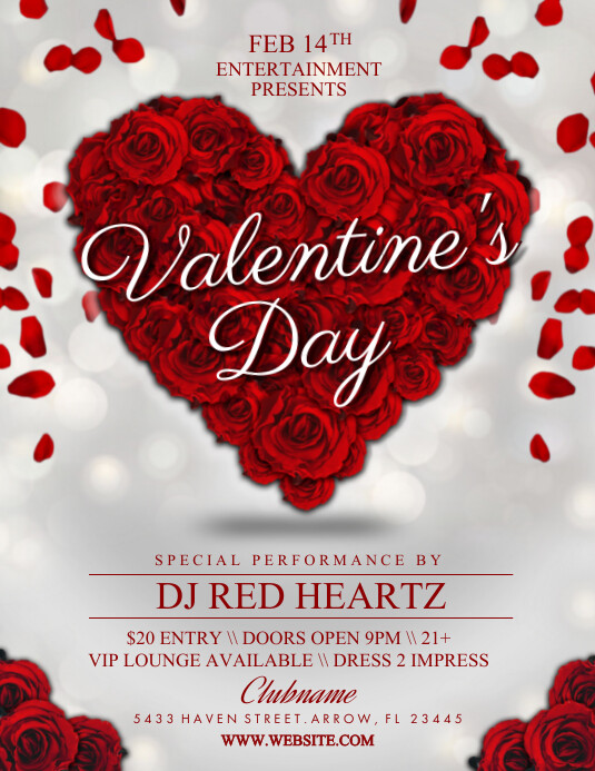 Valentine's Day Club Flyer template