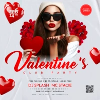 Valentine's day club party  flyer poster Publicación de Instagram template