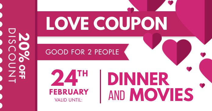 Valentine's Day Couple's Coupon Facebook Post template