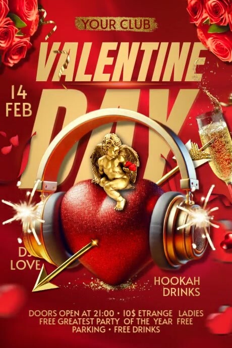 Valentine's Day Transparent 4 stopy × 6 stóp template