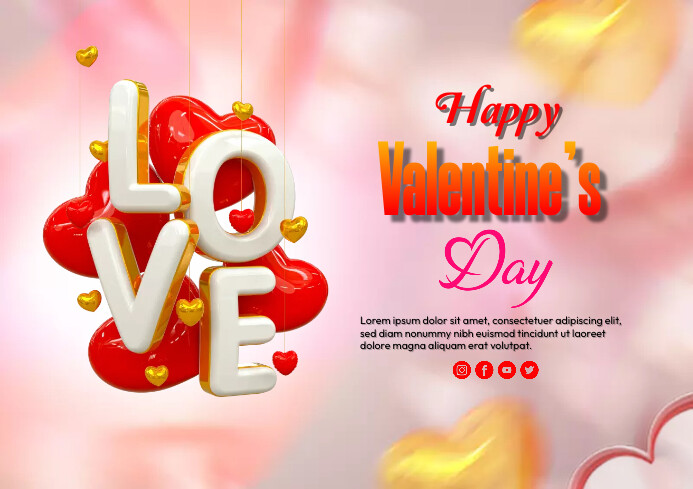 Valentine's Day A4 template