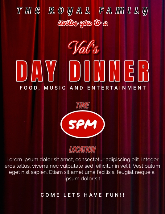 Valentine's day dinner template | PosterMyWall