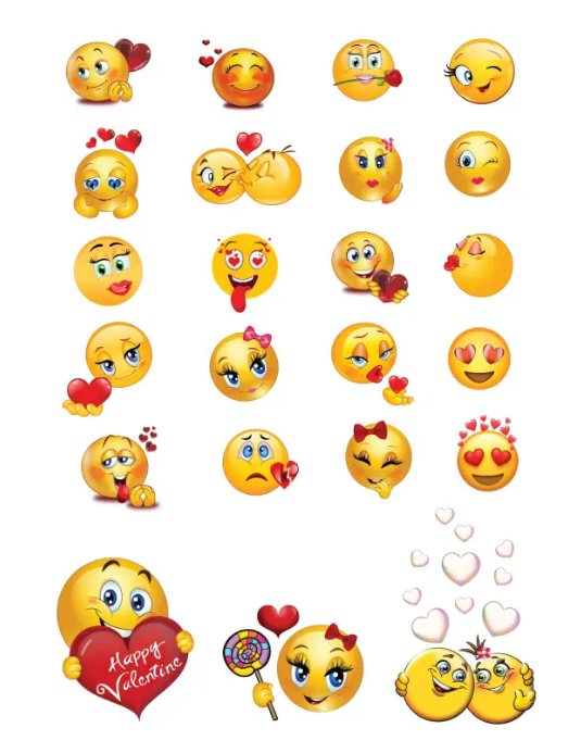Valentine's Day Emoji Printables Template | PosterMyWall