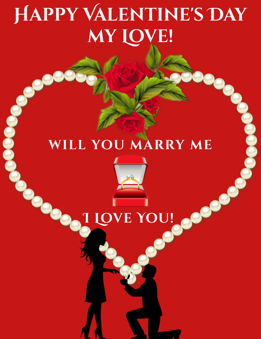 Valentine's Day Engagement Flyer (US Letter) template