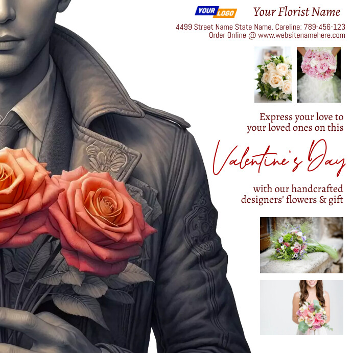 Valentine's Day Flower Sale Ad Flyer PosterMyWall
