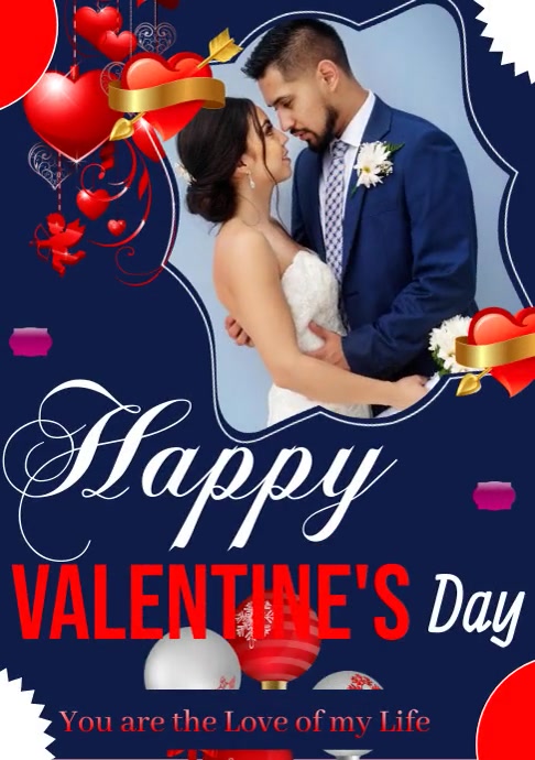 Valentine's day flyer template A4
