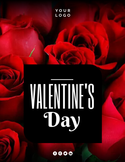 valentine's day flyer with roses Template | PosterMyWall