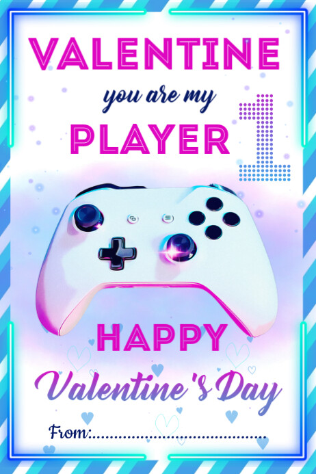 Valentine's Day Gift Card Gamer Banner 4' × 6' template