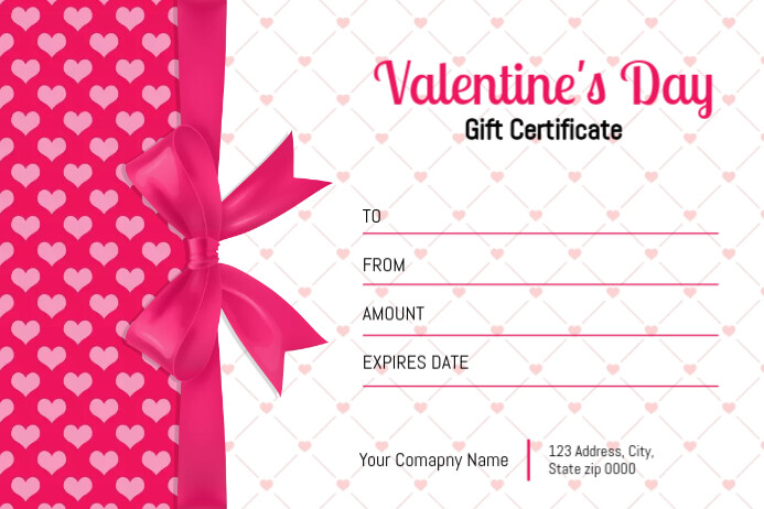 Valentine's Day Gift Certificate Template | PosterMyWall Valentine's Day Gift Certificate Template | PosterMyWall