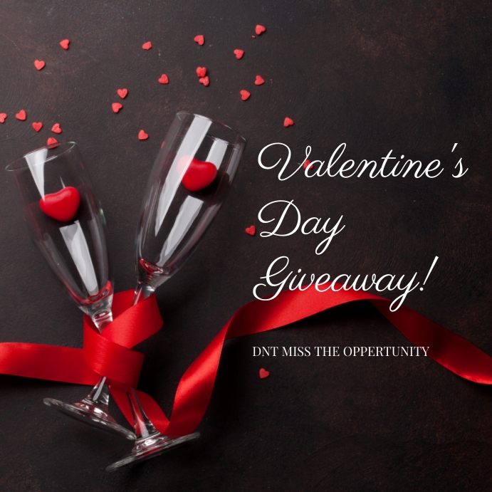 Valentine's Day giveaway glasses red ribbon Instagram Post template