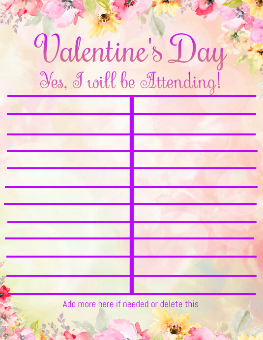 Copy of Valentine's Day Guest List PosterMyWall