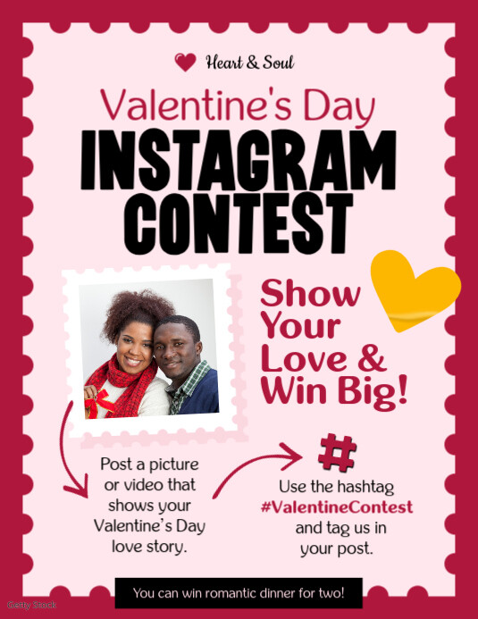 Valentine's Day Instagram Contest Flyer template