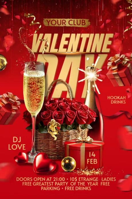 Valentine's Day Instagram Post Transparent 4 stopy × 6 stóp template
