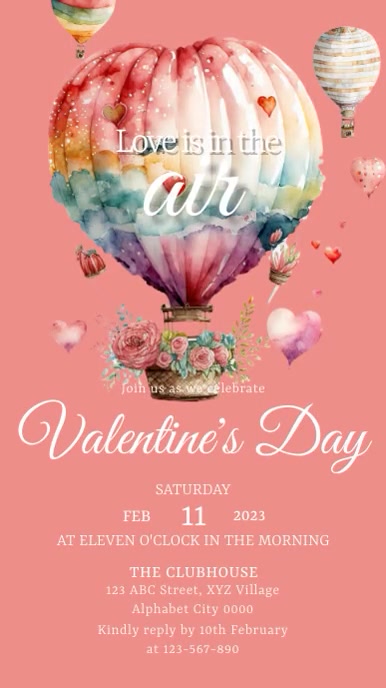 Valentine's Day Invitation Rolka Instagram template