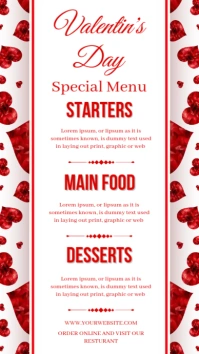 Valentine's day Menu card instagram story template