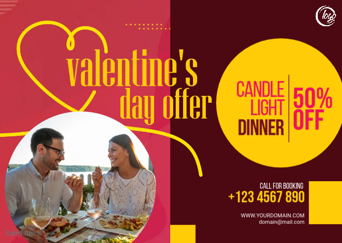 Valentine's Day Offer Template Pocztówka