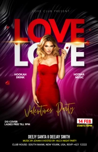 Valentine's Day Party Demi-page de format Wide template
