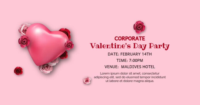 Valentine's Day Party Obraz udostępniany na Facebooku template