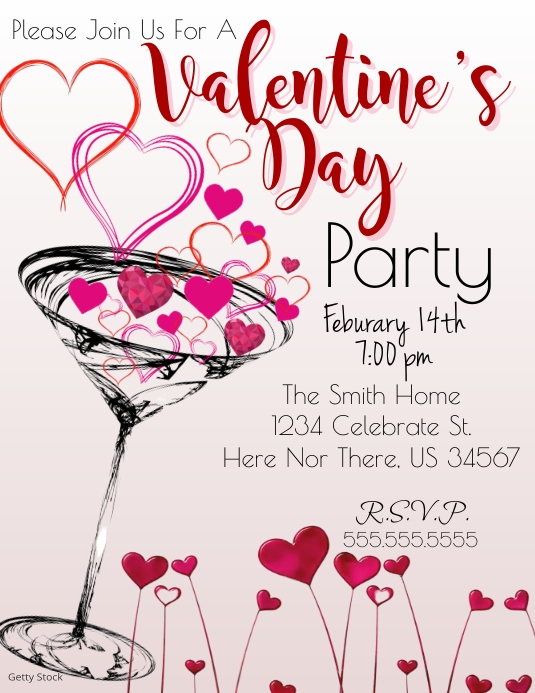 Valentine's Day Party Invitation Template PosterMyWall