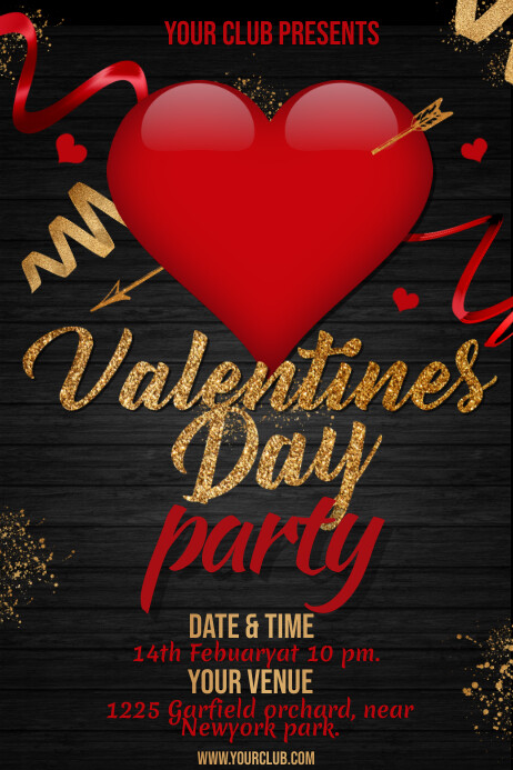 valentine's day party poster Plakat template