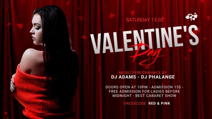 Valentine's Day Party Video Ad Template Film w tle na Facebooka (16:9)