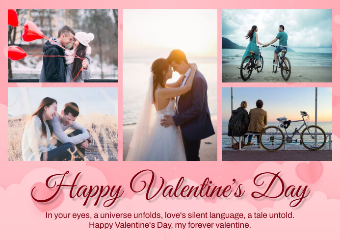 Valentine's Day Photo Collage A4 template