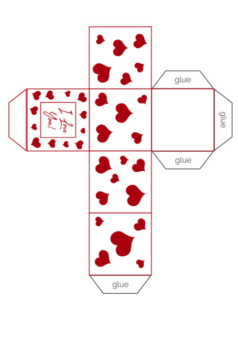 Copy of Valentine's Day Printable Small Box Template | PosterMyWall
